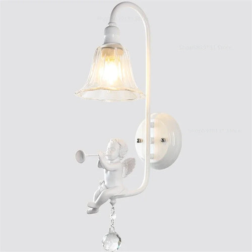 applique murale moderne en résine forme d'ange décorative lumineuse - vue 12 sur 12