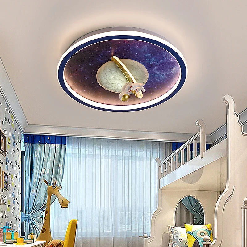 plafonnier led moderne pour chambre d'enfant astronaute décoratif - vue 5 sur 8