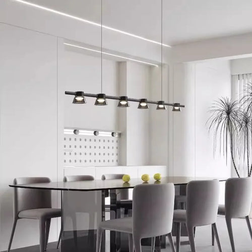 Italian minimalist glass chandelier for modern interiors