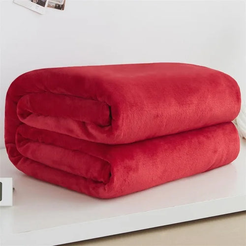 plaid flanelle polaire corail doux pour lit salon