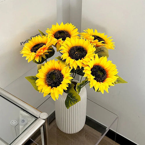 tournesol artificiel décoratif pour arrangements floraux et photographie - vue 3 sur 11