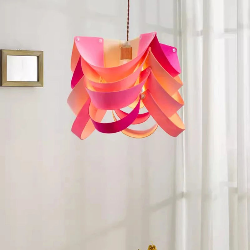 Art Design Restaurant Pendant Lamps Detachable Felt Sconces LED E27 Hanging Light for Living Room Dining Table Green White Pink - vue 5 sur 11