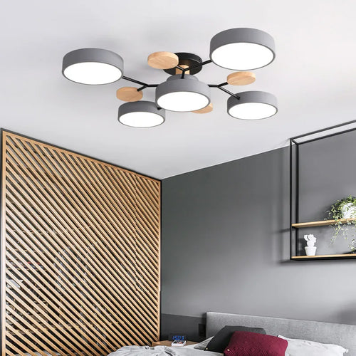 lustre en bois led style nordique pour diverses pièces - vue 5 sur 22