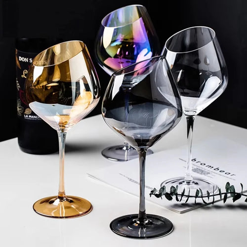 Verres à champagne biseautés style nordique changeant