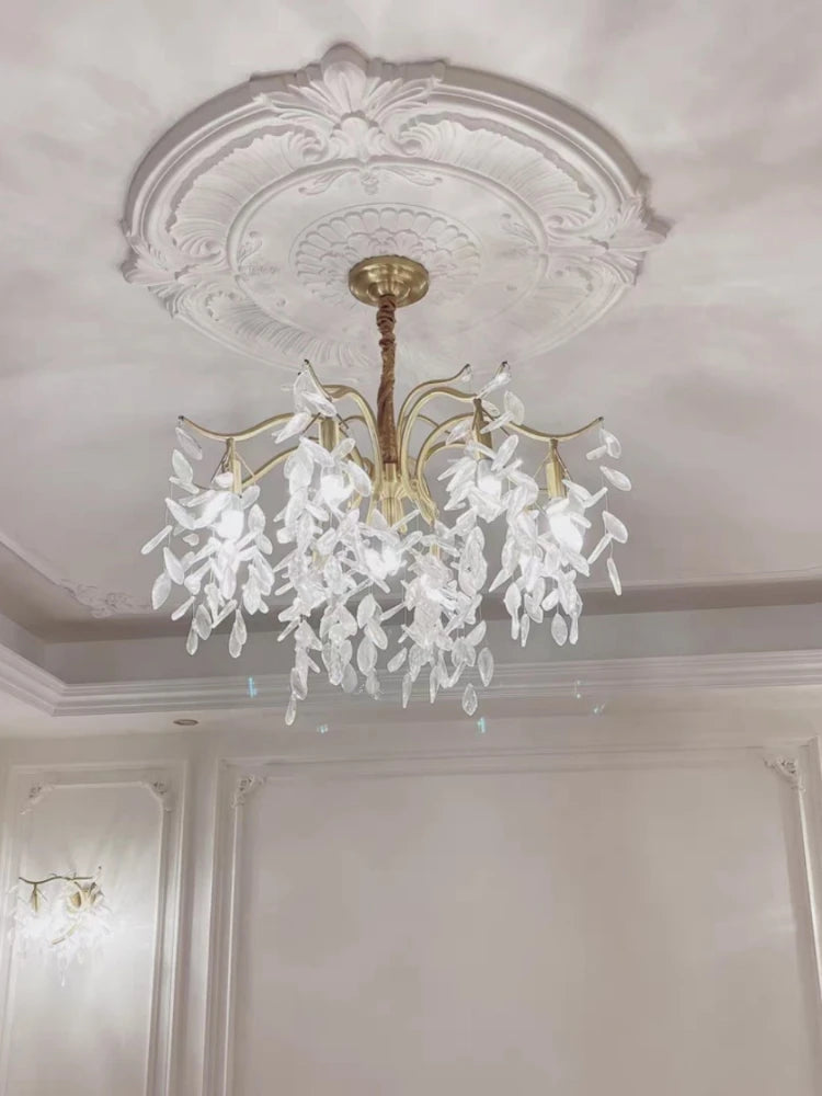 lustre en cristal rétro français style américain pour ambiance romantique - vue 5 sur 9