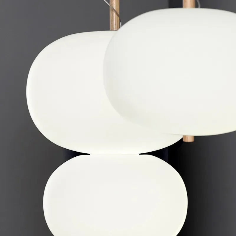 lustre nordique en verre avec suspension led pour décoration - vue 6 sur 12
