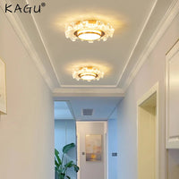 lustre moderne led en verre cristal pour décoration maison