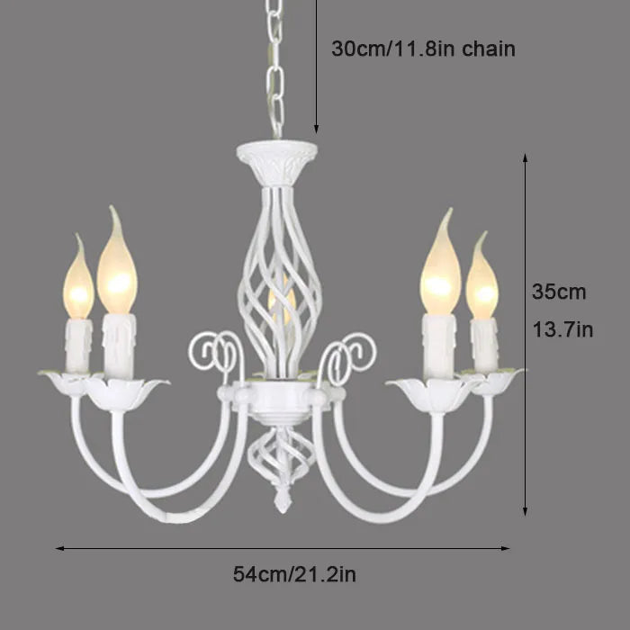 Lustre au Style européen à bougies moderne LED - vue 8 sur 10
