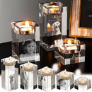 bougeoir en cristal avec photo personnalisée pour dîner romantique