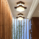 Nordic style minimalist solid wood solar ceiling light