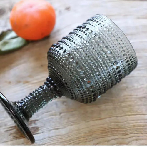 Verres à pied rétro pour vin eau cocktails