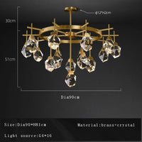 lustre design moderne en cristal avec abat-jour fantaisie