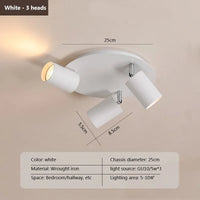 Plafonnier LED au design nordique rotatif à 3/5 têtes dorées