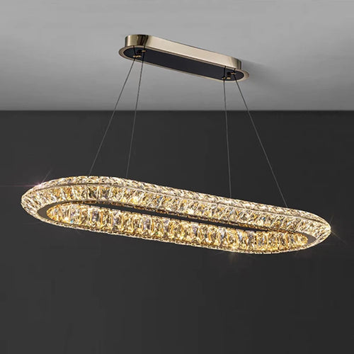 lustre en cristal doré design postmoderne pour intérieur élégant - vue 6 sur 11