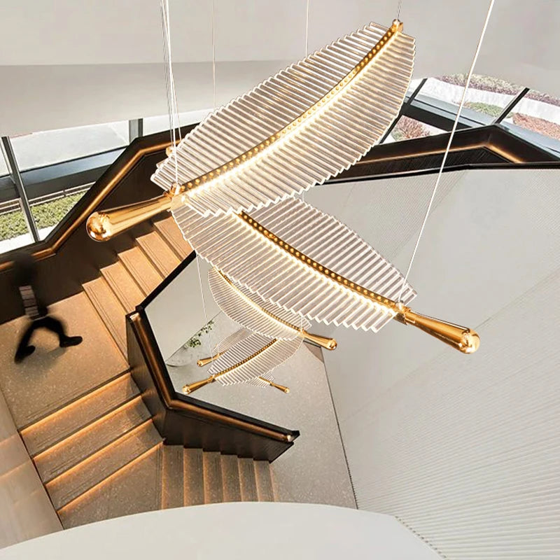 Modern leaf pendant LED vintage lighting - vue 4 sur 10