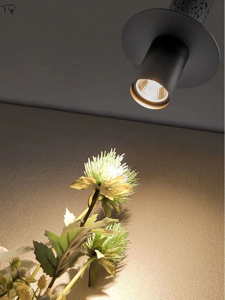 lampe suspendue moderne en pierre à trou noir idéale pour bar ou studio - vue 7 sur 9
