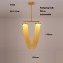 lustre art déco led dimmable en aluminium doré design élégant moderne