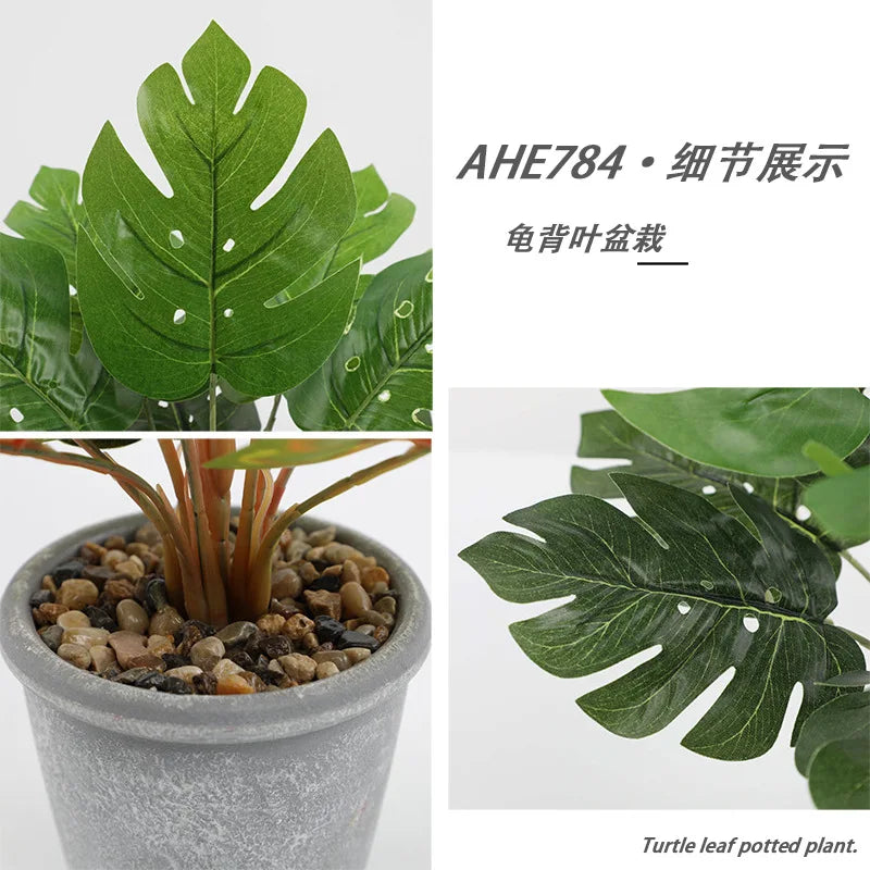 plantes artificielles en feuille de tortue décoratives pour la maison et le bureau - vue 5 sur 6