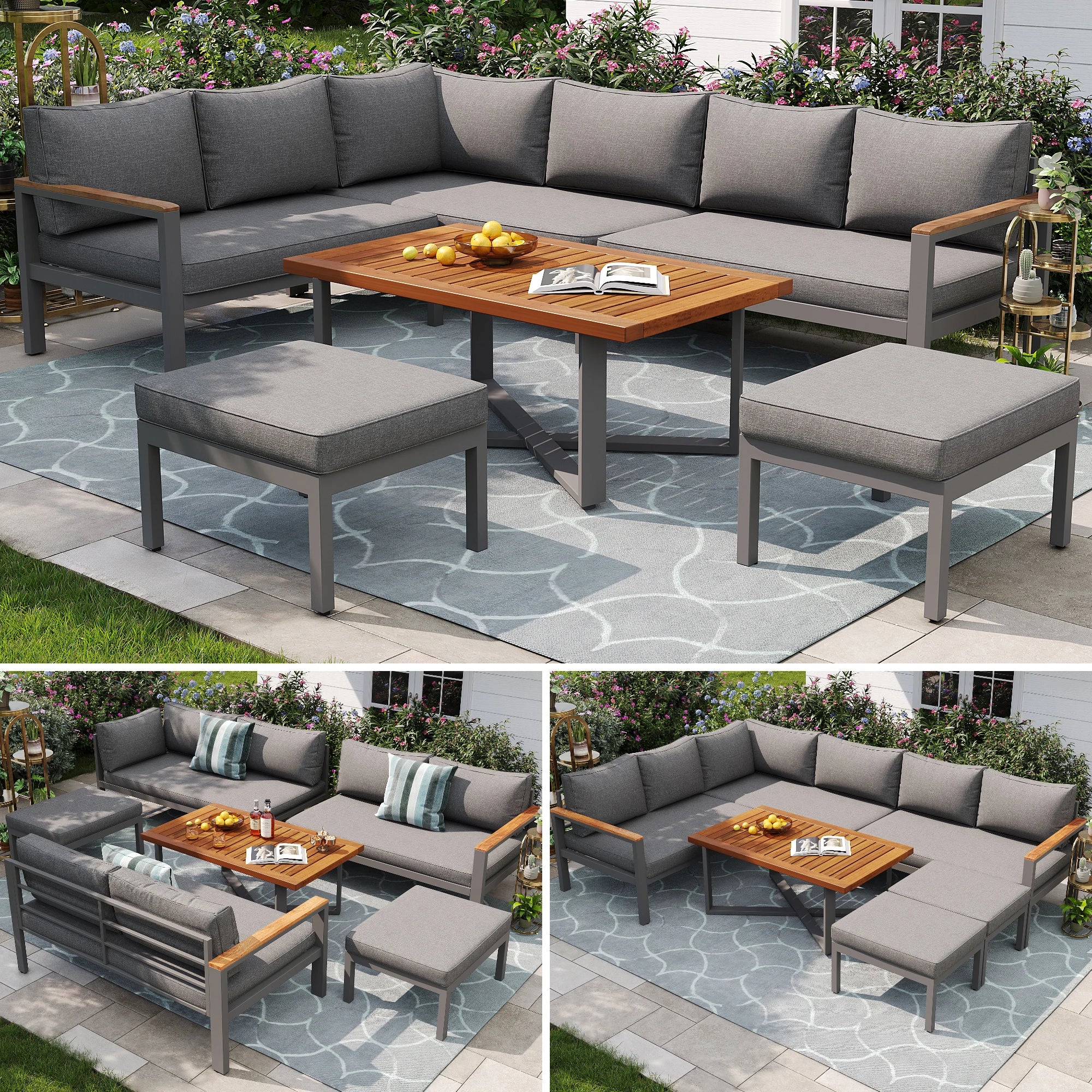 mobilier de jardin pour groupe de sièges extérieur résistant aux intempéries - vue 6 sur 6