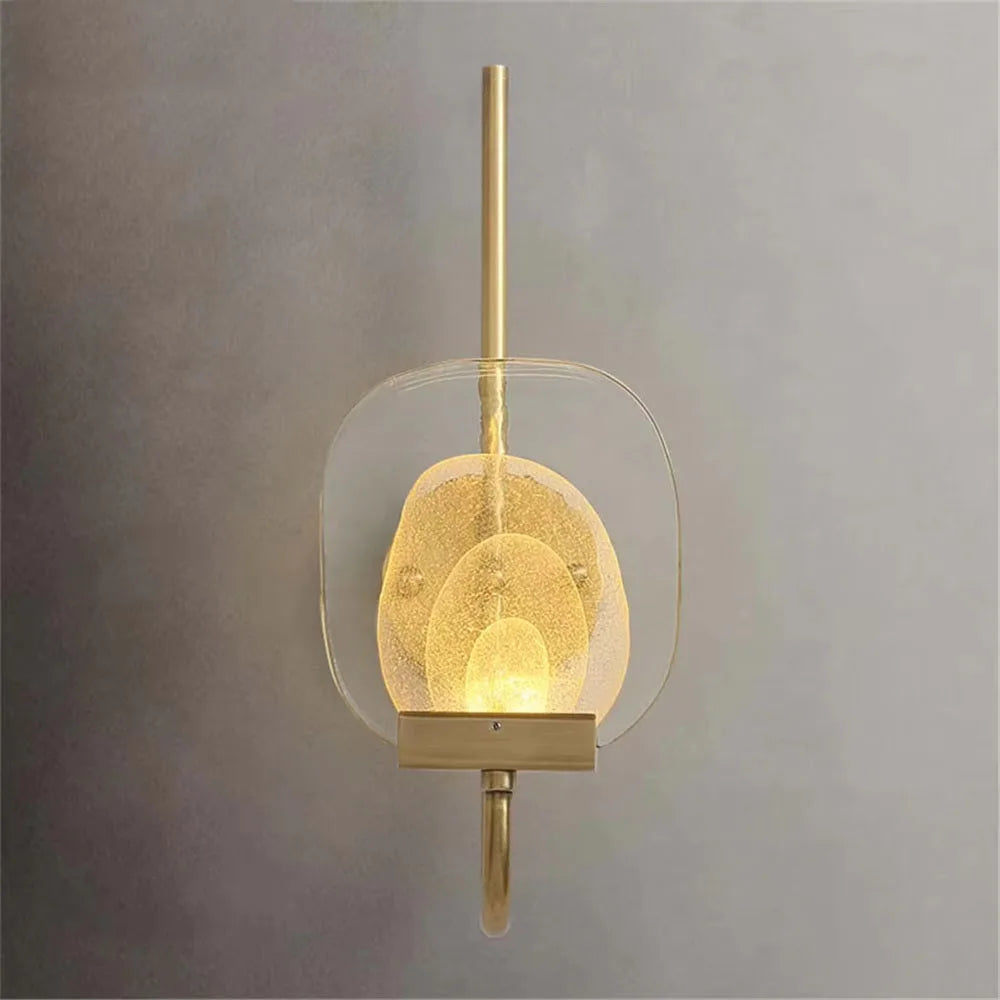 applique murale led luxe en laiton et cristal design moderne - vue 3 sur 7