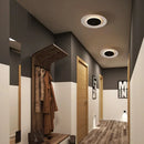 Modern minimalist iron and acrylic ceiling light with colourful LED lighting