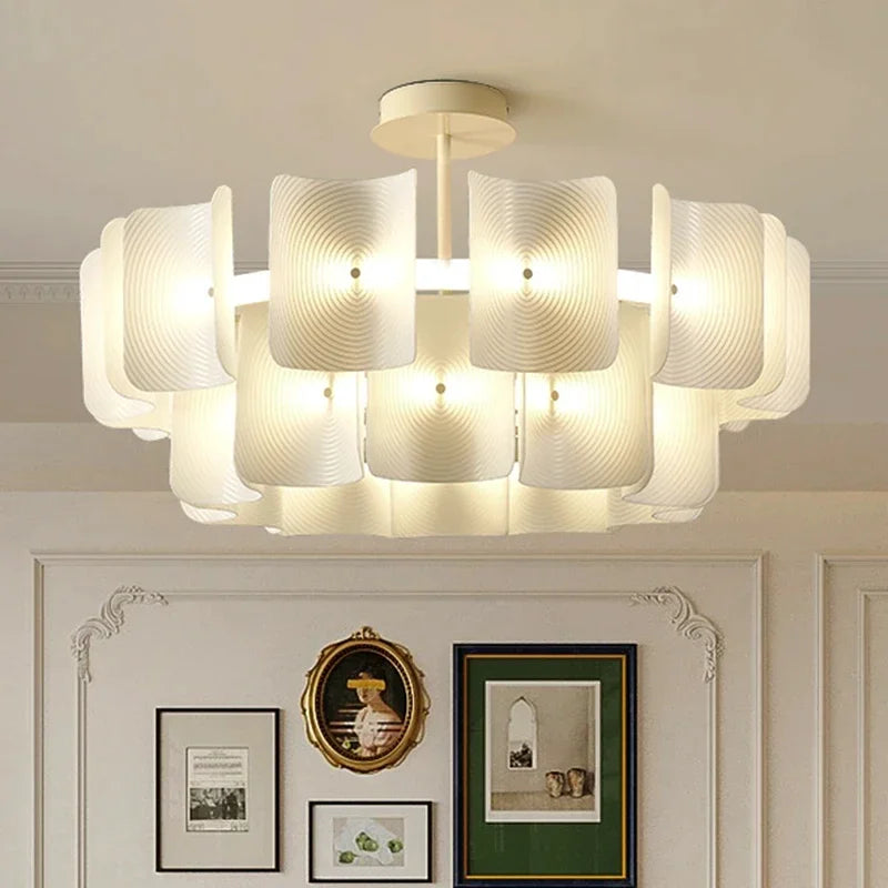 2024 LED Chandeliers Fingerprint Chandelier, Silent Style Eye Protection Living Room Bedroom Luxury Chandelier Home Decoration - vue 4 sur 9