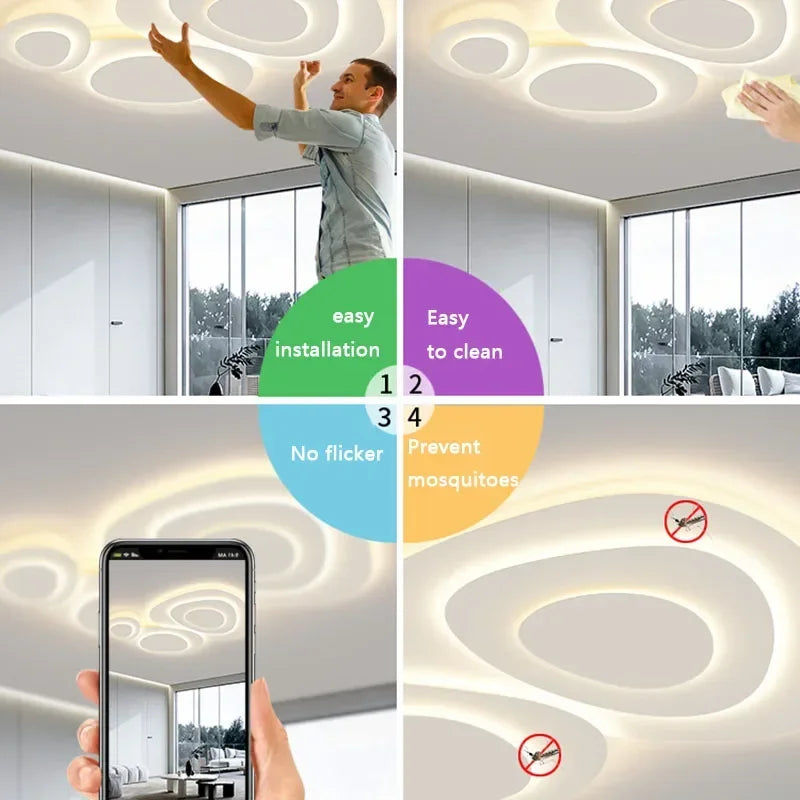 plafonnier led moderne pour décoration intérieure et luminaires design - vue 7 sur 16