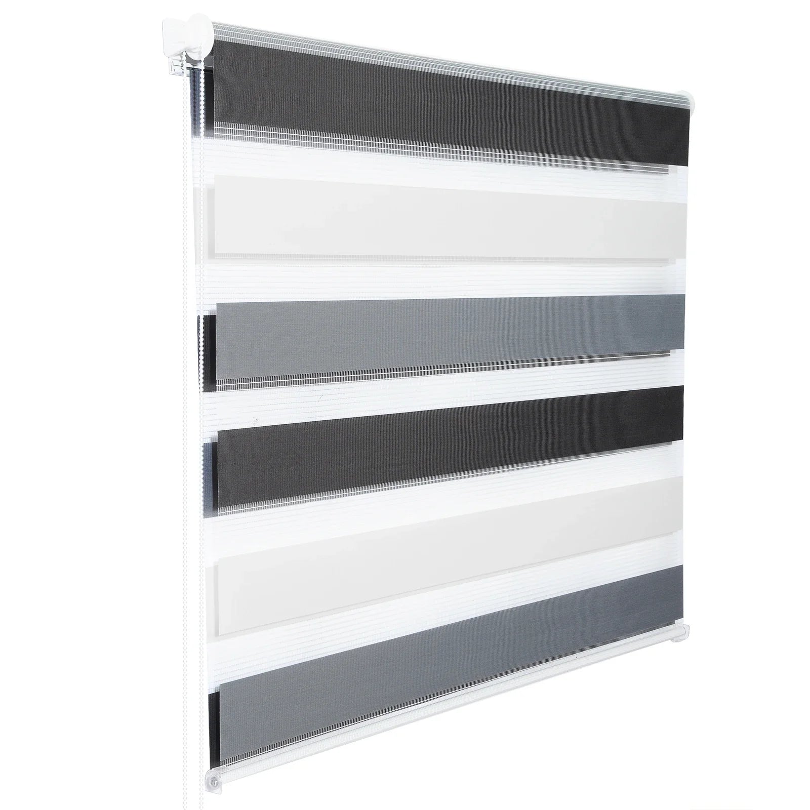 Store enrouleur double persienne tissu pour chambre salon - vue 2 sur 7