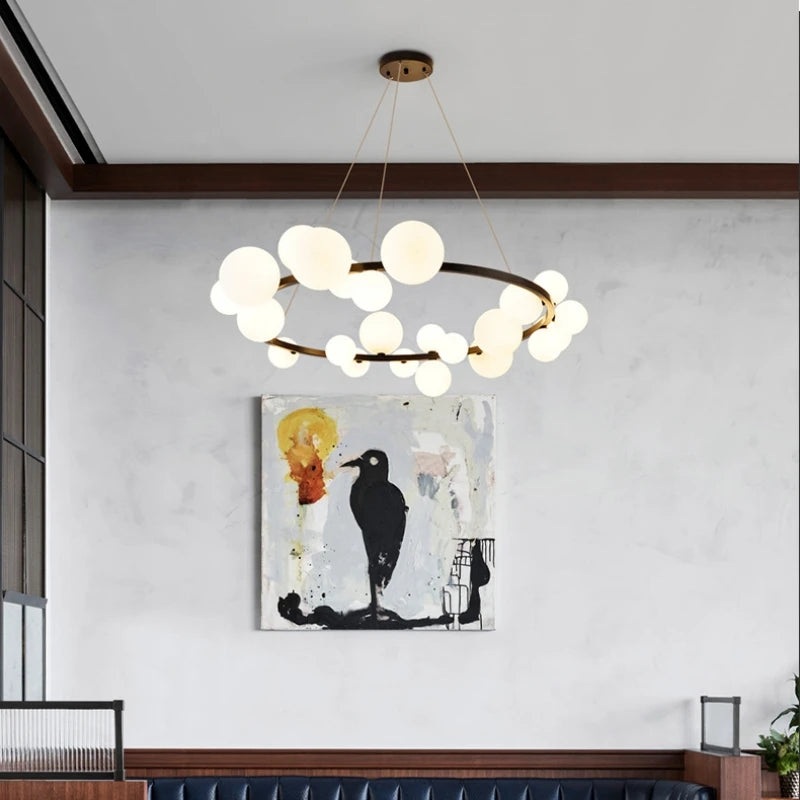 lampe suspendue boule de verre clair avec cordon réglable et emballage sûr - vue 5 sur 17