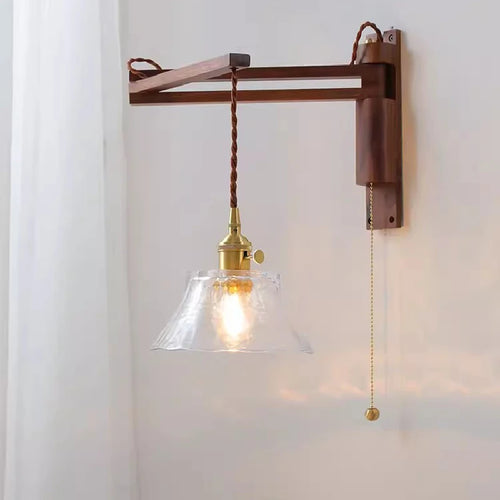 applique murale pliable en bois et verre style nordique rétro - vue 2 sur 10