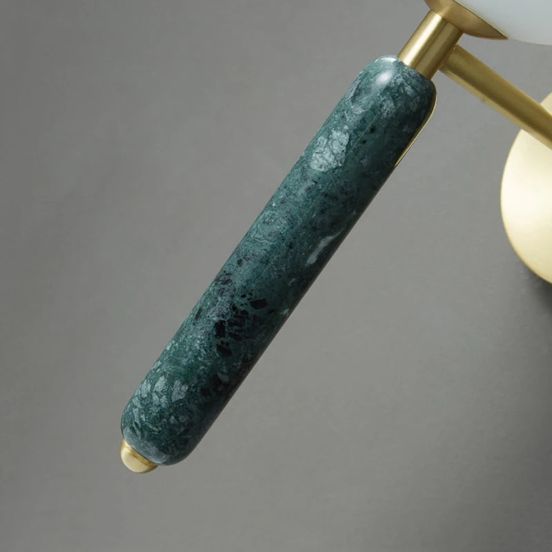 lampe de chevet en marbre avec boule de verre pour hôtel et restaurant - vue 7 sur 9