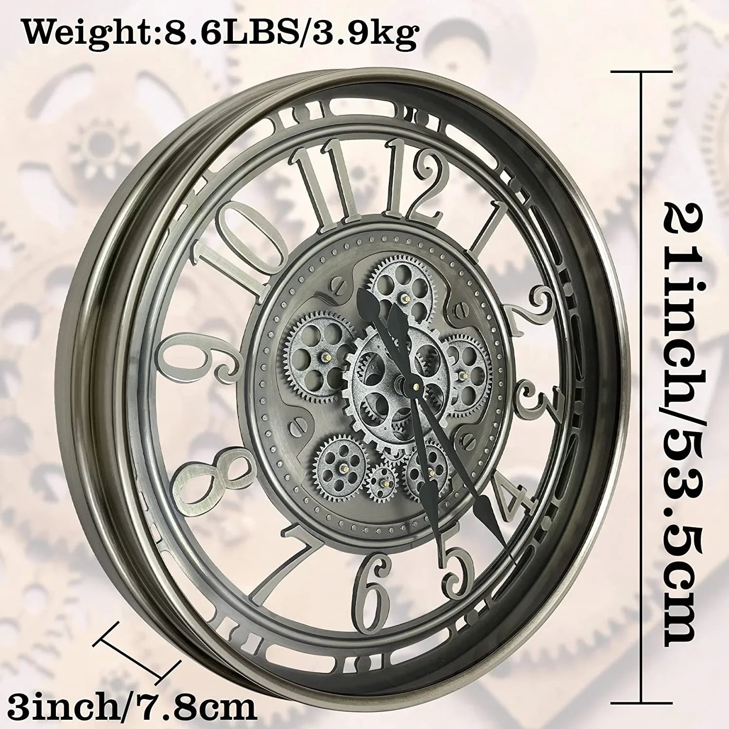 horloge murale mobile en métal décoration intérieure élégante et durable - vue 4 sur 7