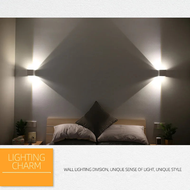 6W/12W applique murale LED lumière extérieure étanche IP65 porche jardin applique et intérieur chambre chevet décoration éclairage lampe en aluminium