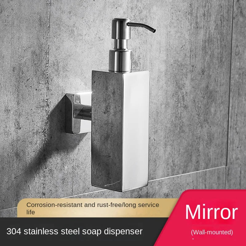 distributeur de savon mural en acier inoxydable 200 ml accessoires salle de bain - vue 11 sur 21