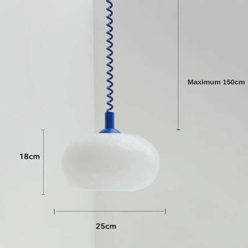 Lustres en verre Bauhaus lampes suspendues nordiques chambre à coucher en plus du salon salle à manger Restaurant lampe suspendue de couleur moderne - vue 6 sur 10