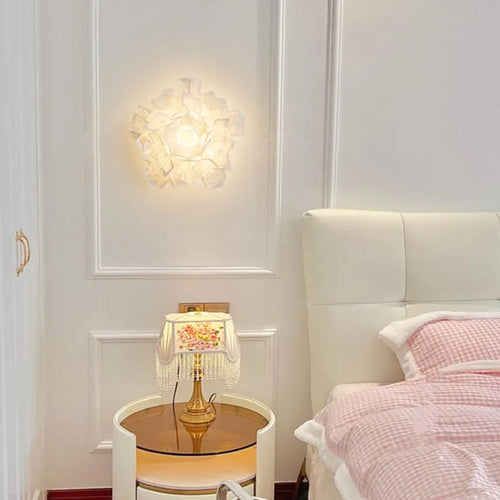 applique murale led romantique fleur blanche pour foyer moderne