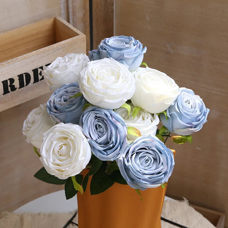 bouquet de roses artificielles en soie pour décoration élégante - vue 3 sur 17