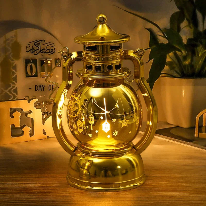 lampe à poser eid mubarak lanterne portable rétro pour décoration festive