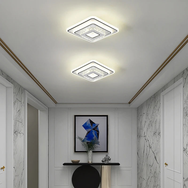 plafonnier moderne minimaliste en cristal à led créatif