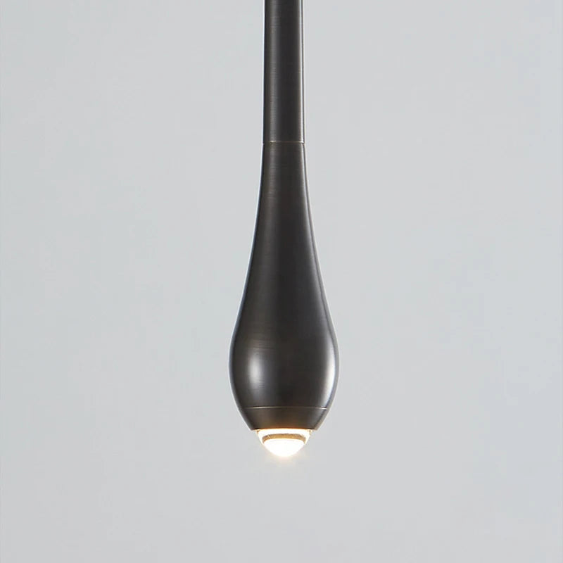 suspension moderne à led avec intensité variable en laiton et cuivre