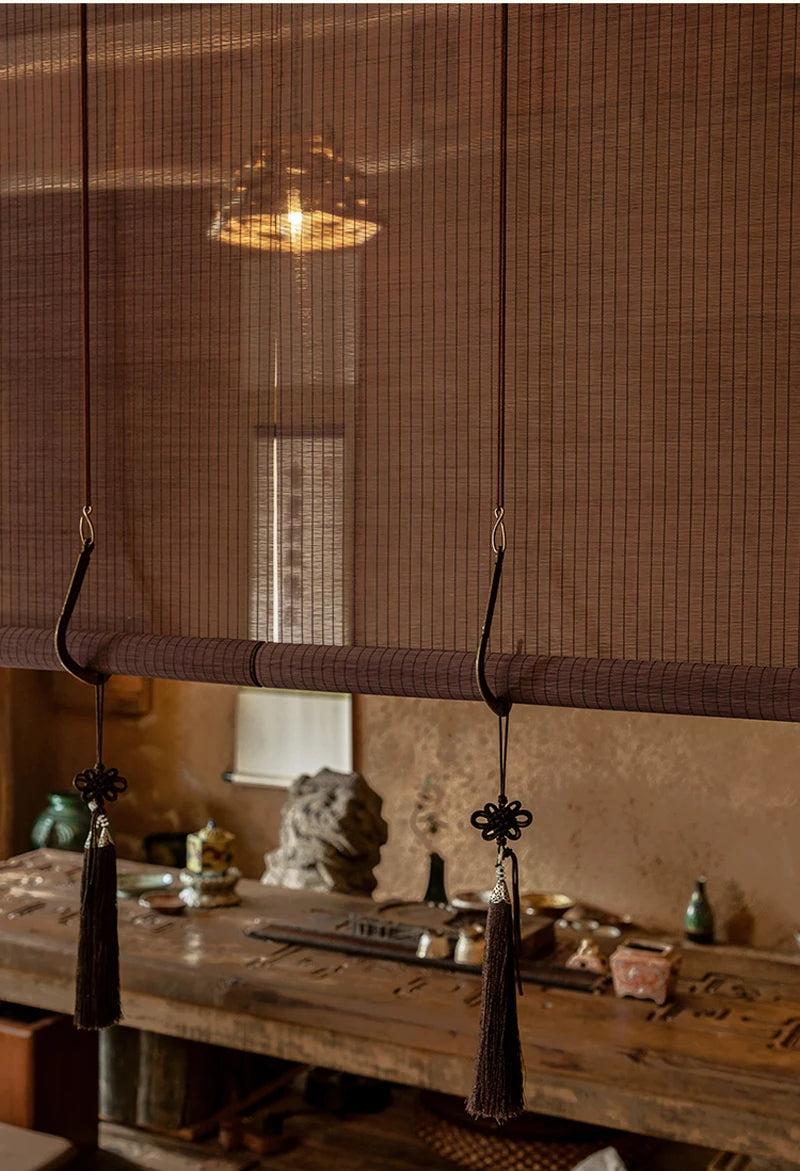 store enrouleur bambou style chinois salon de thé