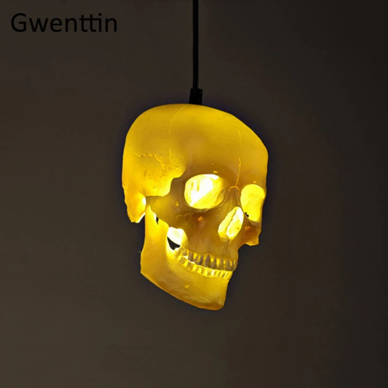 suspension rétro tête de mort décorative pour halloween - vue 5 sur 7