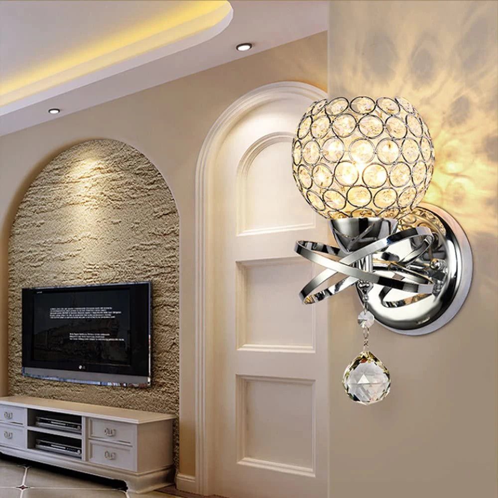 applique moderne en cristal pour salon et chambre - vue 4 sur 12