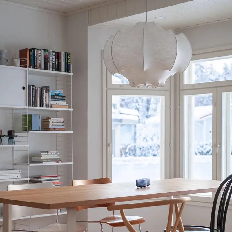 plafonnier wabi sabi en soie japonaise pour décoration intérieure moderne - vue 3 sur 9