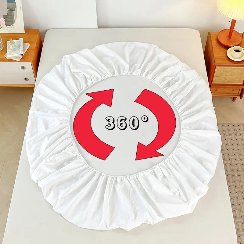 1PC Plain Color Waterproof Mattress Cover,Polyester Material, Thin Breathable,Bedroom，Four Seasons Apply