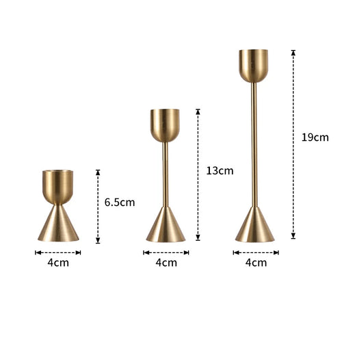 lot de 3 bougeoirs en métal décoration élégante pour mariage et fêtes - vue 17 sur 21