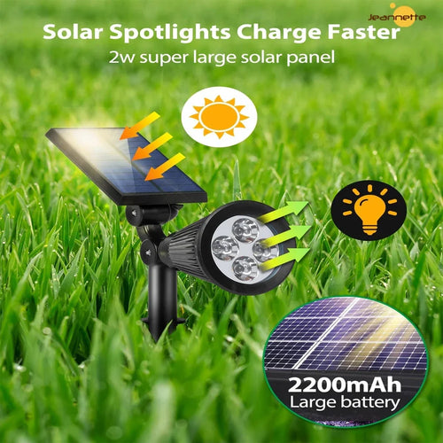 Projecteurs solaires extérieur étanche lumière solaire mur sol lumières solaires pour jardin piscine arbre étang voie paysage cour pelouse - vue 4 sur 9