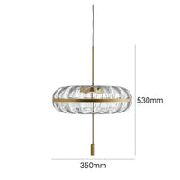 suspension luxe design post-moderne en verre ondulé pour intérieur loft