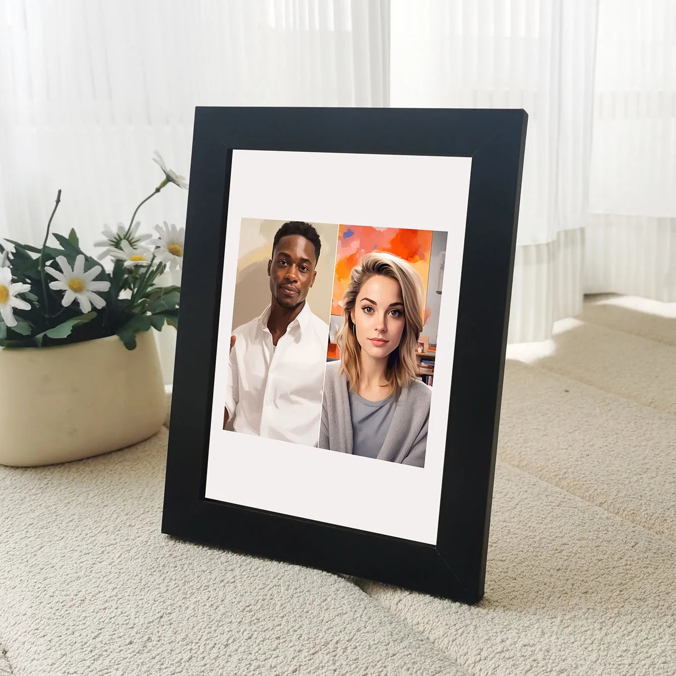 cadre photo personnalisé en bois vintage pour couple - vue 4 sur 9