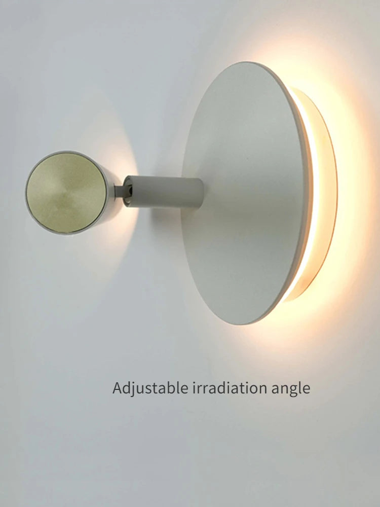 applique murale moderne minimaliste double source lumineuse rotative